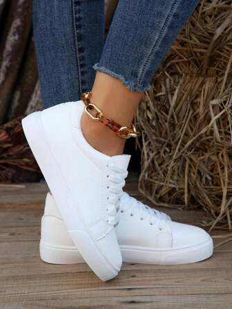 2025春季新款白色女滑板鞋时尚百搭透气运动休闲运动鞋ins风