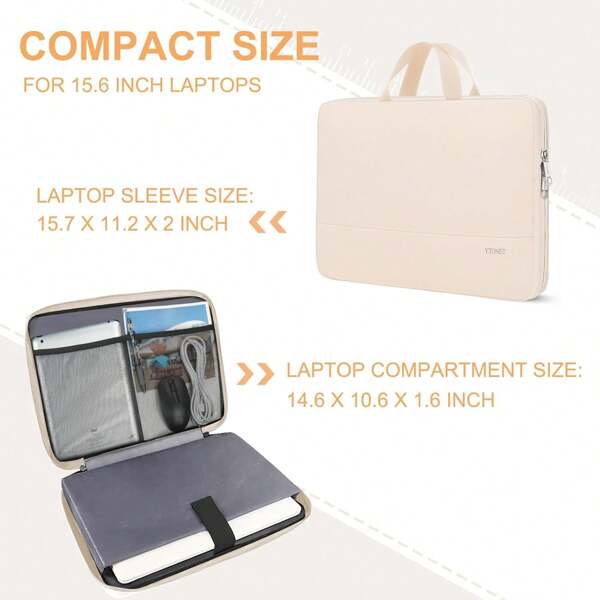 Laptop Case 15.6 Inch, Laptop Bag Liner Bag,Water Resistant Laptop Bag Sleeve For Men Women Slim Coputer Cover TSA Computer Case Carrying Bag With Handle, Compatible With  Notebooks