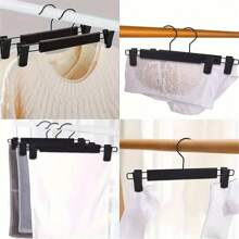 Durable Metal Pants Hanger With Non-Slip Plastic Clips, Multi-Function Skirt Hanger For Bras, Scarves, Lingerie And Accessories, Space-Saving Design, Suitable For Wardrobe, Bedroom, Dormitory Use