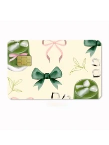 1pc Pink Bow Sticker, Colorful Bowknot PVC Cute Sticker For Debit/Credit Card, Creative Mini Name Card Skin Sticker, Art Sticker, Gift For Women,Back To School,School Supplies - Multicolor - View 15