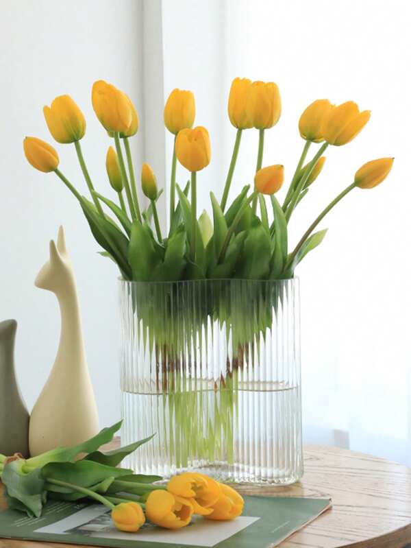 3 pezzi di tulipani artificiali, realistici - profumo di fiori finti in seta, adatti per San Valentino, Festa della Mamma, Pasqua, decorazione della casa, centrotavola per matrimoni