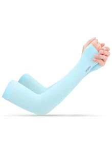 1 paire de manchettes de protection anti-UV unisexe, manches respirantes pour dames, gants de protection solaire pour l'extérieur, rétractables, parfaits pour l'été, s'assortissent à divers vêtements