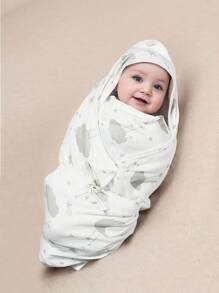 1 件婴儿襁褓毯男女通用襁褓包裹柔软丝滑中性接收毯，适合男孩和女孩，大号 31.5 X 31.5 英寸 - 白色 - 查看 4