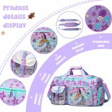 Girl's Travel Suitcase Set For Girls Travel Backpack For Elementary Students Backpack To School Supplies Duffel Bag Girls Travel Bag Gifts Overnight Bag For Girls Tote Bag Sleepover Bag