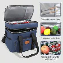 Bolsa de almuerzo aislada con gran capacidad, caja de almuerzo, bolsa térmica para picnic, bolsa refrigeradora portátil
