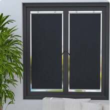 Store occultant sans perçage avec 3 ventouses noires, store enrouleur rétractable portable pour fenêtre, rideau pour la maison, le bureau et la voiture