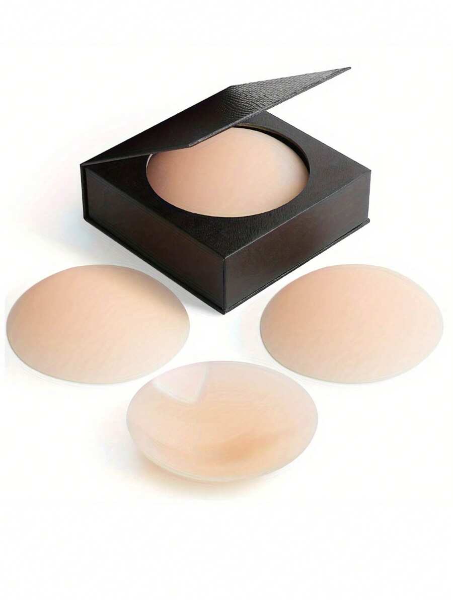 2/6 件可重复使用硅胶乳头贴，无缝隐形自粘防凸乳贴，适用于女士内衣和内衣配件 - 彩色 - 查看 1