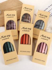 2025新款渐变色蜡烛套装，4支/盒，欧美风格长蜡烛，适合家居装饰、浪漫约会、婚礼派对、慵懒下午茶，无香蜡烛，设计师特别配色方案，礼盒包装，是馈赠亲朋好友的理想礼物，适合任何节日和季节，是生日、毕业等场合的完美礼物。 - 彩色 - 查看 3