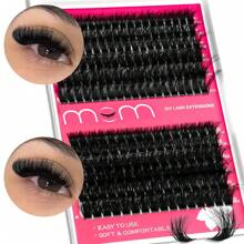 MEM 240pcs 80D+100D DIY Eyelash Extension Faux Mink Lashes - Premium D-Curl Voluminous Natural Look Individual False Eyelashes, Reusable, Lightweight And Easy To Apply - D - 查看 7