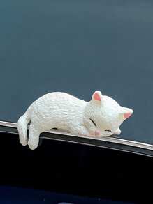 Cute Sleeping Cat Car Decor Ornament, Display Decor For Car Dashboard/Computer Desktop, Made Of Resin With Acrylic Double-Sided Adhesive Tape - Multicolor - View 9