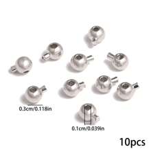 10 件 3 毫米圆形压接珠夹扣按扣适用于手链项链珠宝制作配件