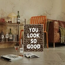 1 pieza "Luces increíble" Pintura en lienzo con estampado de leopardo, pintura con lema universitario, póster de guepardo, pintura decorativa de estilo juguetón para chica, adecuada para dormitorio, sala de estar, apartamento, decoración de pared de dormitorio, regalo para ella, opción sin marco o con marco - Multicolor - Ver 5