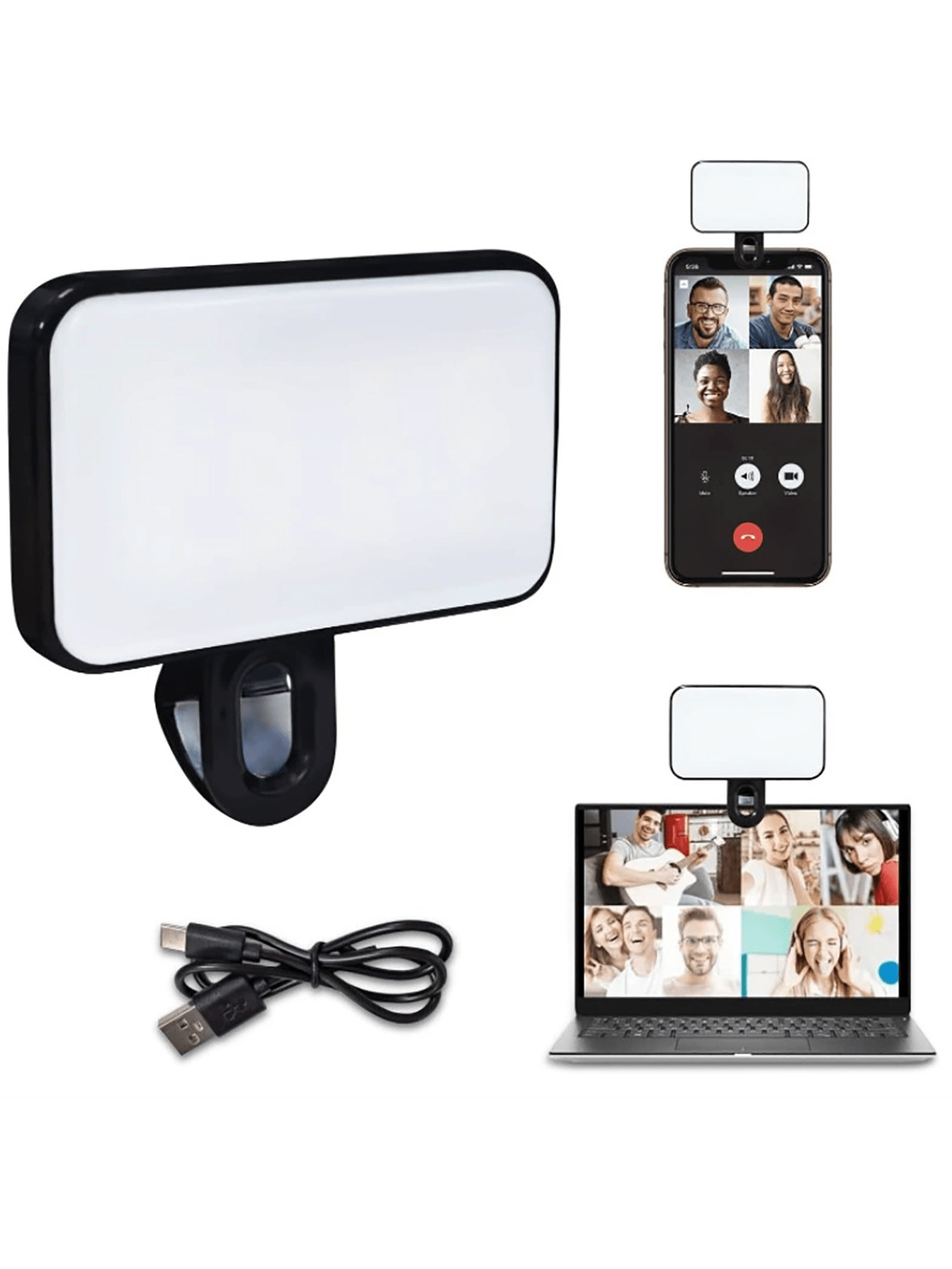 1 Pc LED Fill Light Selfie Light, LED Phone Light With 3 Lighting Mode, Portable Mini Clip-On Fill Light , Makeup, Live Stream, Zoom Conference Rechargeable Clip Video/Photos Light For Phone, Camera Compatible With Iphone Android Phone For Summer Vacation, Audio/Video Recording, Interviews, Gaming & Live Streaming Mini Microphone, Mic - Multicolor - View 13