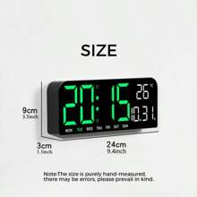 1 stuk 10-inch LED digitale wandklok, digitale wekker voor de slaapkamer met groot display, temperatuur/aftellen/automatisch dimmen/snooze-functie - 12/24 uur, moderne digitale wandklok, cadeau voor verjaardag, afstuderen, kamerdecoratie, wandklok, slaapkamerdecoratie, slaapzaaldecoratie, terug naar school, schooldecoratie, schoolverrassing