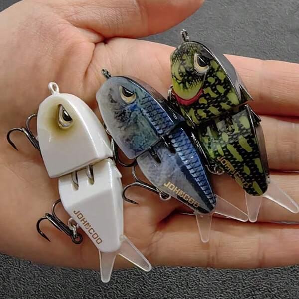 1pc Swimbaits 6cm 6.5g Slow Sinking Diving 2 Segment Fishing Lures Crankbait Small Multi Jointed Bait Bass