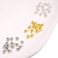 10 件 3 毫米圆形压接珠夹扣按扣适用于手链项链珠宝制作配件