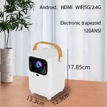 NetHong New Projector For Home Wall Projection 1080p Ultra HD Bedroom Projection TV UK - White - View 4