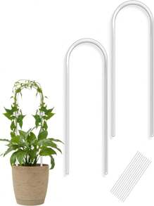 Pack Of 2 U Shape Climbing Plants Acrylic Trellis Easy Installation Vine Plants Trellis For Indoor And Outdoor Plants - White - View 1