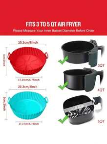 4 件/2 件/1 件 7 杯硅胶松饼模具和空气炸锅内胆 - 不粘、可重复使用的圆形食物篮套装、不粘纸杯蛋糕盘，适用于微波炉厨房配件，适用于空气炸锅，适合大多数型号，非常适合家庭、厨房、露台、房车使用，无需电力 - 彩色 - 查看 10