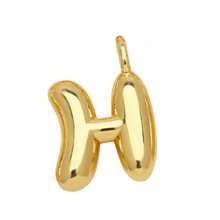 1入鑲嵌泡泡字母金鍍吊墜項鍊,26個字母供男女日常佩戴