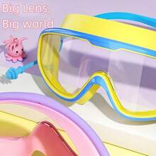 Children's Swimming Goggles, Large Frame Waterproof And Anti-Fog Swimming Goggles, Suitable For Boys And Girls Ages 3-14