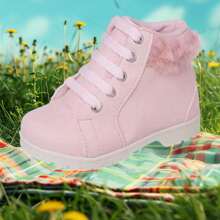 Bota Infantil Menina Pelinho Estilosa Confortável Bloguerinha - Rosa Bebê - Visão 1