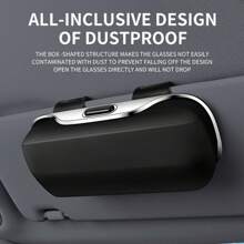 Portable Car Glasses Case, Car Driving Glasses Holder, Sunshade Glasses Box, Black Color