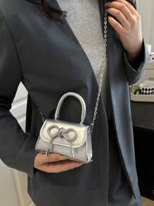 独特别致的 INS 风格蝴蝶结方形单肩包，时尚斜挎包，2025 年春夏新品