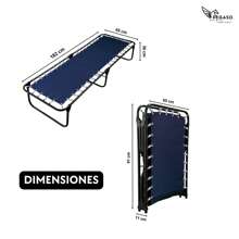 Catre Camastro Plegable de Lona Reforzada (Mod KSL-Marino) - Azul Marino - Ver 4