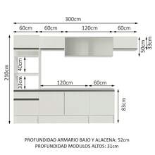 Cocina Integral Completa Modular Madesa 300cm Topazio Madesa 01 - Blanco - Ver 4