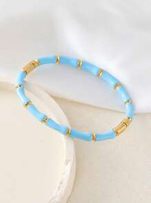 1 chiếc vòng tay đốt ngón tay bằng tre Unisex, thép không gỉ 304 mạ vàng, thích hợp để đeo hàng ngày và ngoài trời - A092 - Xem 5