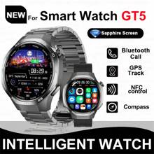 KENPANG Reloj inteligente deportivo para exteriores Nuevo 2025, Hombres 5 Max, Pantalla táctil completa HD de 1.53 pulgadas (3.89cm), Llamada inalámbrica, Control NFC, Trayectoria de movimiento, Brújula, Reloj inteligente multideportivo, Monitor de frecuencia cardíaca/sueño/acondicionamiento físico, Compatible con Android e iOS, Buen regalo.