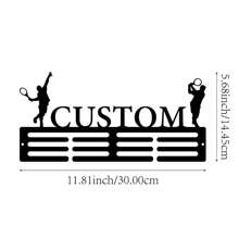 1pc Customizable Tennis Player Award Medal Display Rack, Personalized Name Medal Holder, Iron Art Home Decor Wall Mounted Rack For Bedroom, Living Room, Foyer