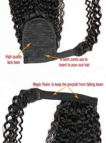 Kinky Curly Ponytail Extension Human Hair Clip In Pony Tail Hair Extensions Natural Black Ponytail Extensions Real Remy Hair Pieces Long Kinky Curly Clip In Human Hair Ponytail 30Inch - SNatural - View 5