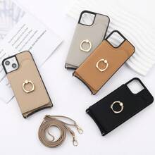 Phone Case With Detachable Strap, Wallet Style Protective Cover With Card Slots, Shock-Absorbing, Fashionable Crossbody Strap, Kickstand Function For Smart Phones Waterproof Anti-Fall Scratch Resistant Full Cover