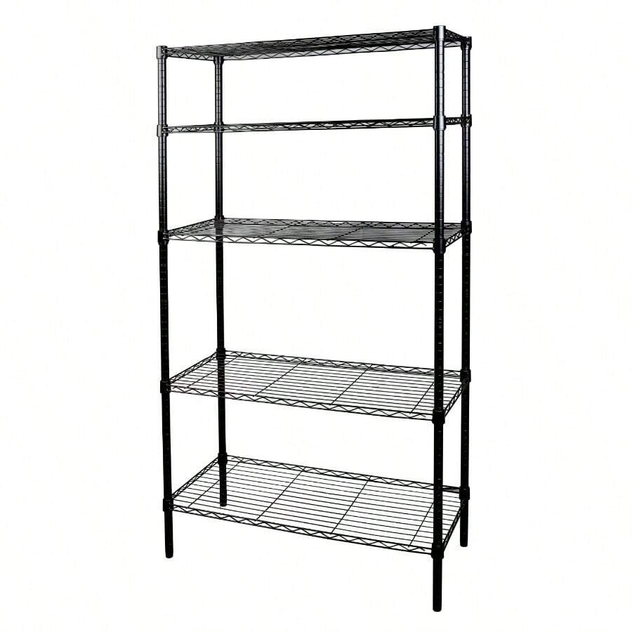 Wire 5-Tier Storage Shelf Unit 72"H X 36"W X 16"D, 1750lb Total Capacity, White