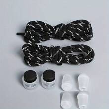 8pcs Children & Adult Fashionable Versatile Shoelace Locks, Colorful Elastic No-Tie Shoelaces, Slouchy Lace Locks, Shoes Accessories For Sneakers,Running Shoes - Multicolor - View 21