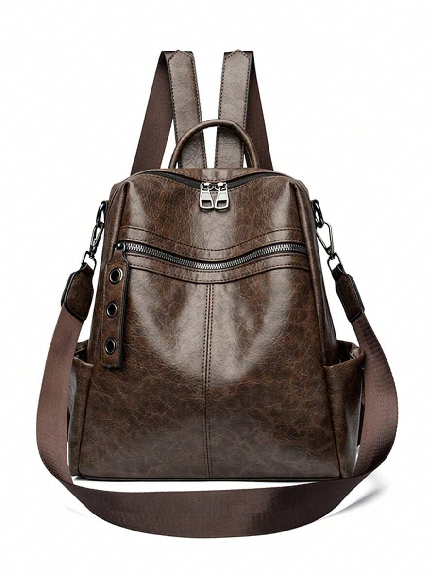 时尚奢华女士旅行背包女孩单肩书包牛皮高品质真皮女式背包