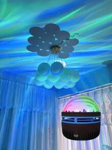 1 bucă Aurora LED pentru proiector, telecomandă RGB, potrivită pentru proiector de lumină de noapte pentru dormitor, proiector de stele, decor pentru camere pentru adulți, teatru acasă, decor cadou, camping, decor de nuntă, cadou cu lampă de proiecție magică, petrecere de vacanță, decorațiuni interioare, cadou de Crăciun