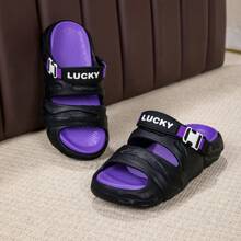 Men's Summer EVA Fashionable Versatile Minimalist Beach Slippers - Black - View 8