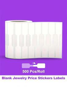 5 Volumes 2500 Stickers Jewelry Price Tags Stickers Roll For Necklace Ring Display Labels, Blank Self Adhesive Identification Tags, Price Marker Labels Accessories Display Paper (1 Roll, 500 Labels/Roll)
