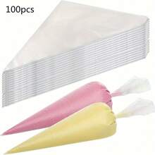 100/200pcs Disposable Piping Bags, Suitable For Cake Decoration - Perfect For Piping, Frosting And Cookies - Essential Baking Tools And Kitchen Accessories - Multicolor - View 9