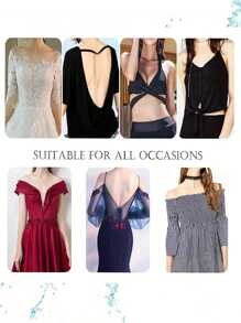 2/6 件可重复使用硅胶乳头贴，无缝隐形自粘防凸乳贴，适用于女士内衣和内衣配件 - 彩色 - 查看 5