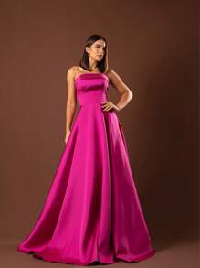 Elegant Strapless Graduation Party Dress Code 110 - Hot Pink - View 1