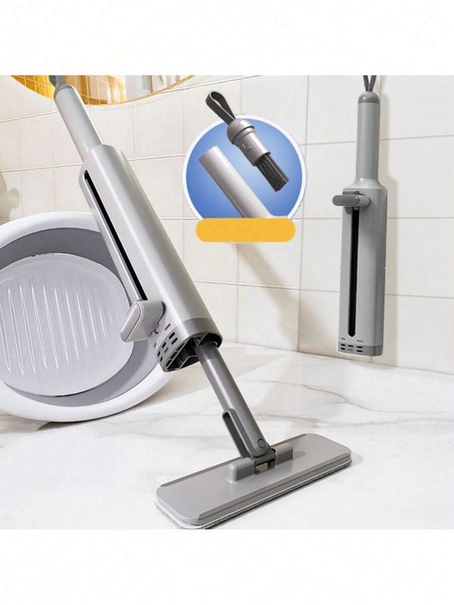 Perie de curățare + bazin pliabil 2 buc/set MINI mop de curățare pentru birou, două cârpe de curățat gratuite, aragaz de bucătărie multifuncțional, perie de curățat chiuveta de baie - Multicolor - Vizualizare 1