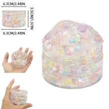 120ML Crunchy Crystal Slime Kit With Color Balls, Soft Non-Sticky Super Stretchy Sensory Toy, Christmas Gift Party Favor Birthday Gifts For Boys Girls, Prizes For Kids Classroom