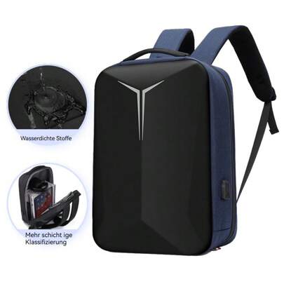 Mochila para portátil, mochila para hombre, informal, carcasa rígida, tiras reflectantes, mochila de viaje