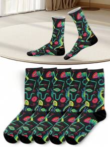 1 Pair Of Women's Crew Socks,Long Socks,White Socks,Black Socks,Women Socks,Cute Socks,Girls Socks,Short Socks, That Absorb Moisture And Sweat, Are Soft,Breathable, Moisture Wicking, Sweet, And Cute. They Can Be Worn For Home, Office, Leisure, And All Seasons. Colors Are Random