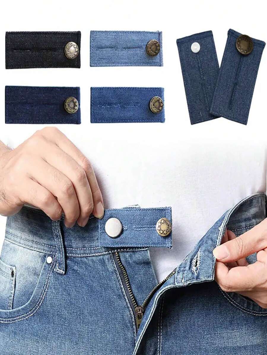 Multi-Color Versatile Denim Pants Waist Extender With Elastic Waist Buckle, Adjustable Waist For Maternity, Suitable For Teen, Casual, Outdoor, Athletic, Travel, Graduation, Birthday, Daily Wear