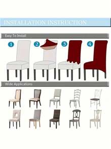 XL Dining Chair Covers Stretch Jacquard High Back Elastic Chairs Slipcovers For Living Room Kitchen Machine Washable